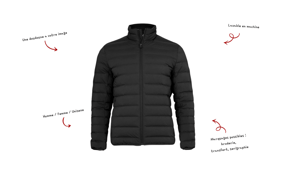 Doudoune avant personnalisation