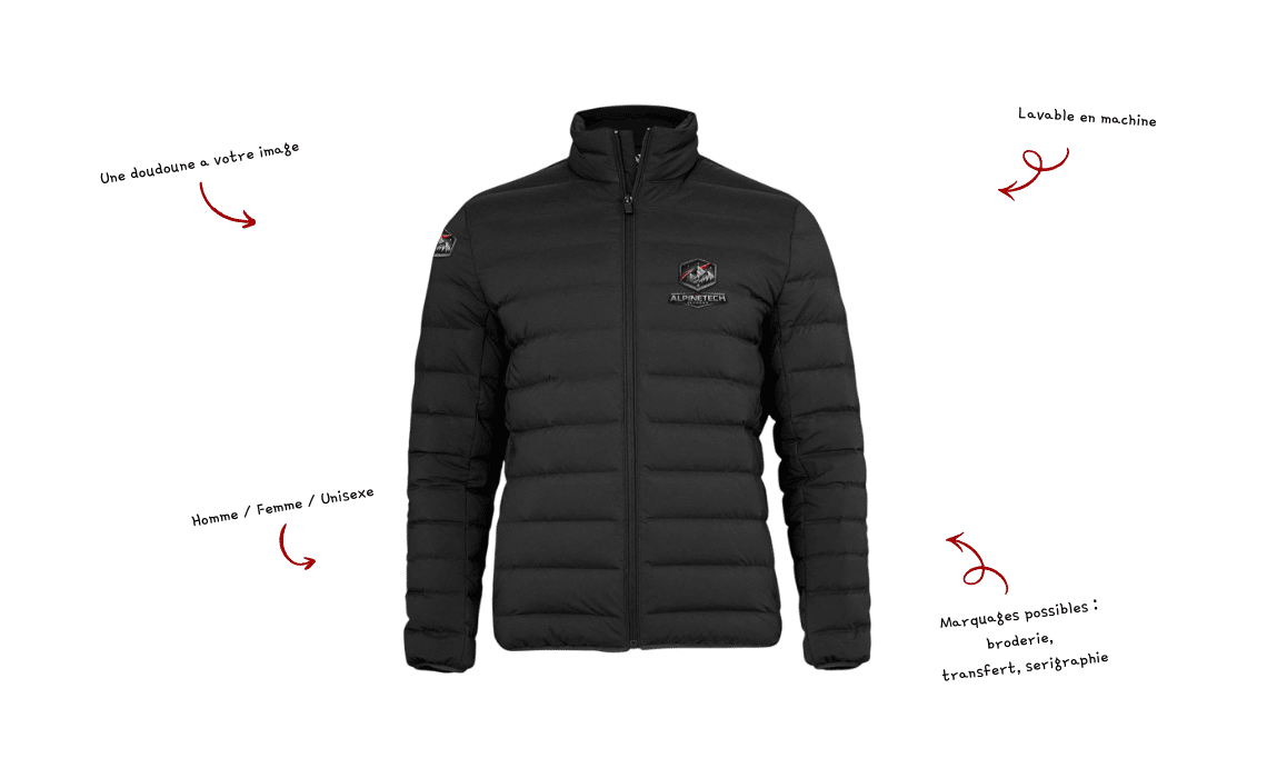 Doudoune après personnalisation