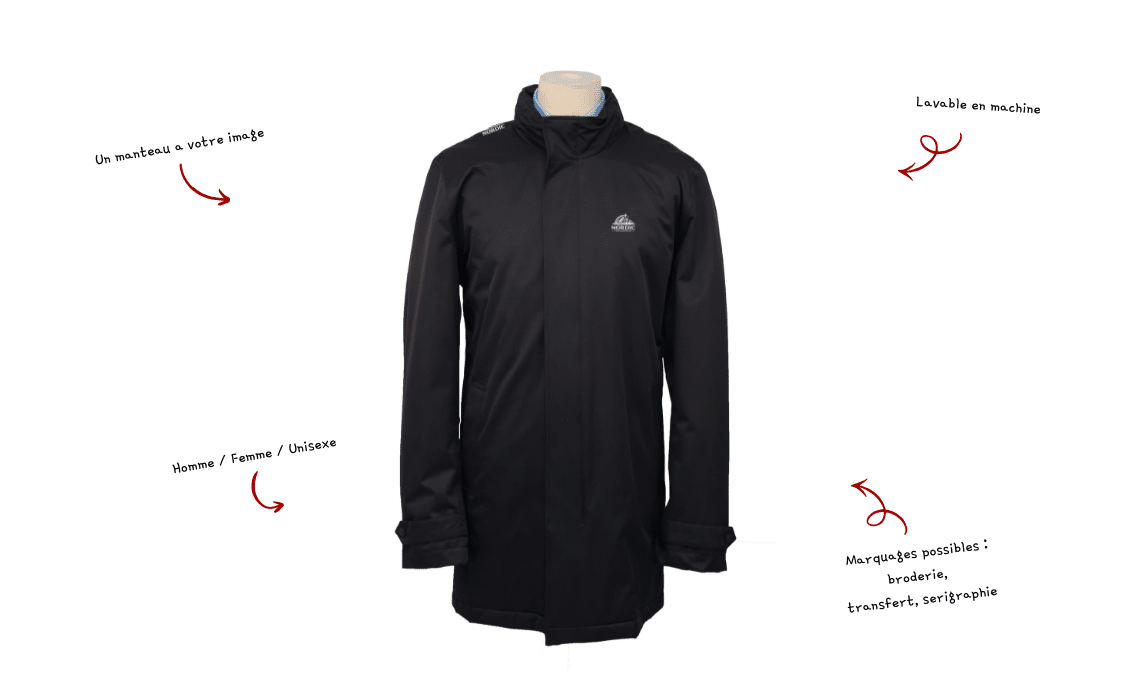 manteau après personnalisation